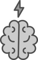 Brain Line Filled Greyscale Icon Design vector