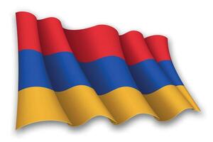 realista ondulación bandera de Armenia vector