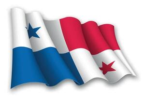 Realistic waving flag of Panama vector