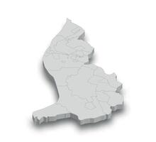 3d Liechtenstein white map with regions isolated vector