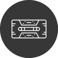 Cassette Tape Line Inverted Icon Design vector