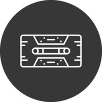 Cassette Tape Line Inverted Icon Design vector