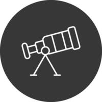 Telescope Line Inverted Icon Design vector