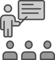 lecture Line Filled Greyscale Icon Design vector