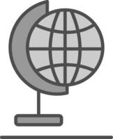 Globe Line Filled Greyscale Icon Design vector