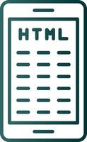 Mobile Coding Line Gradient Icon vector