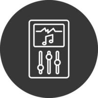 música jugador línea invertido icono diseño vector