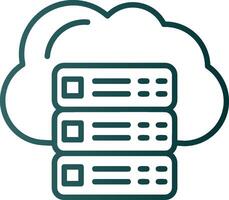 Cloud Servers Line Gradient Icon vector