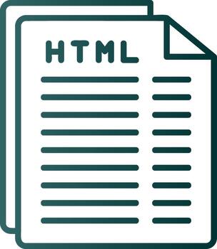 Html File Line Gradient Icon vector