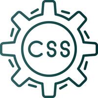 Css Coding Line Gradient Icon vector