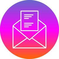 Email Line Gradient Circle Icon vector