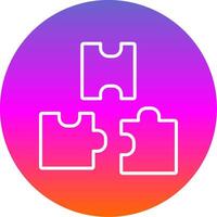 Puzzle Line Gradient Circle Icon vector