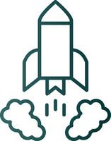 Rocket Launch Line Gradient Icon vector