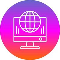 Worldwide Line Gradient Circle Icon vector