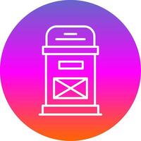Postbox Line Gradient Circle Icon vector