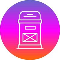 Postbox Line Gradient Circle Icon vector