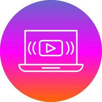 Streaming Line Gradient Circle Icon vector