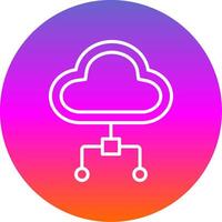 Cloud Computing Line Gradient Circle Icon vector