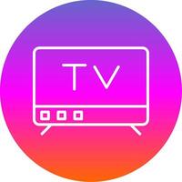 televisión línea degradado circulo icono vector