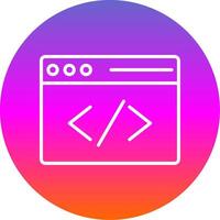 Coding Line Gradient Circle Icon vector