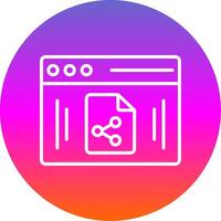 File Sharing Line Gradient Circle Icon vector