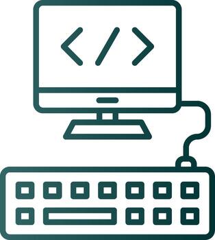 Web Programming Line Gradient Icon vector