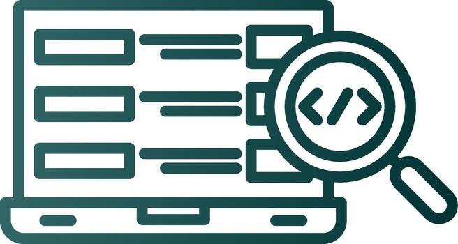 icono de gradiente de línea de desarrollo de software vector