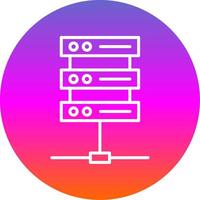 Server Line Gradient Circle Icon vector