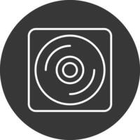 Vinyl Disc Line Inverted Icon Design vector