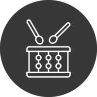 Drum Line Inverted Icon Design vector