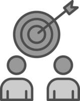 Business Targeting Line Filled Greyscale Icon Design vector