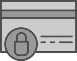 Locked Card Line Filled Greyscale Icon Design vector