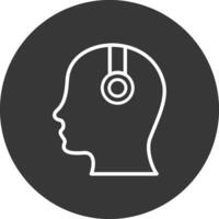 Headphone Line Inverted Icon Design vector