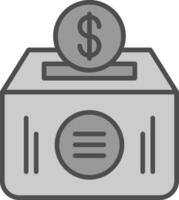 Deposit Line Filled Greyscale Icon Design vector