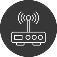 Modem Line Inverted Icon Design vector