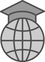 Study Abroad Line Filled Greyscale Icon Design vector