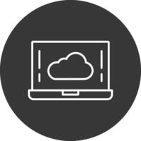 Cloud Line Inverted Icon Design vector