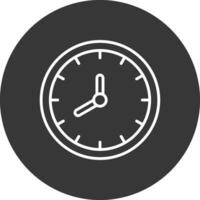 reloj línea invertido icono diseño vector