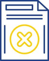Eliminar botón línea dos color icono diseño vector