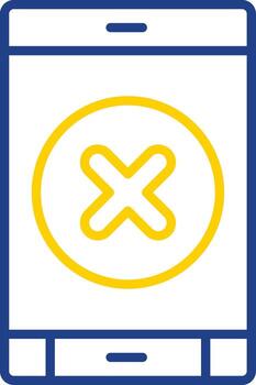 Delete Button Line Two Colour Icon Design vector