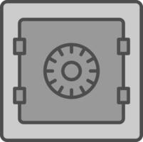 Safe Line Filled Greyscale Icon Design vector