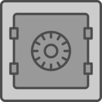 Safe Line Filled Greyscale Icon Design vector