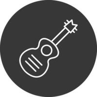 guitarra línea invertido icono diseño vector