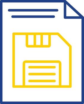 salvar botón línea dos color icono diseño vector