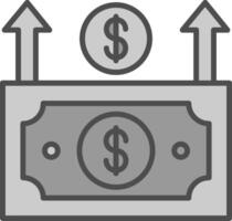 Money Growth Line Filled Greyscale Icon Design vector