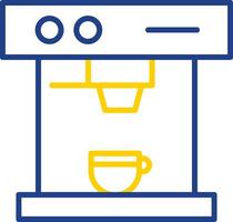 café máquina línea dos color icono diseño vector
