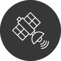 Satellite Line Inverted Icon Design vector