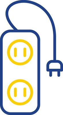 Extension Line Two Colour Icon Design