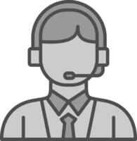 Customer Service Line Filled Greyscale Icon Design vector