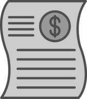 Bill Line Filled Greyscale Icon Design vector